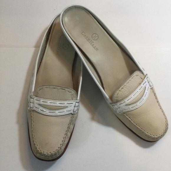Cole Haan Cream Penny Loafer Mule Flats Size 7.5 - Picture 1 of 10